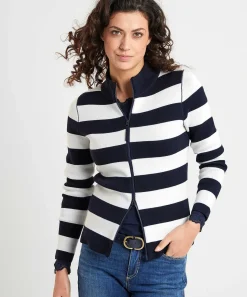 Cardigan Con Cremallera * A Rayas