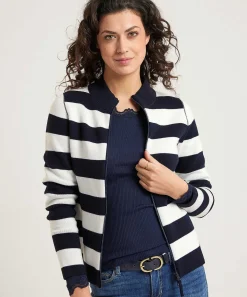 Cardigan Con Cremallera * A Rayas
