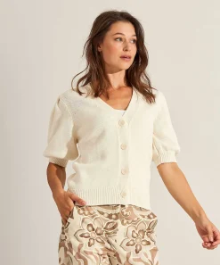 Cardigan Giulia E Tu Con Mangas Abullonadas