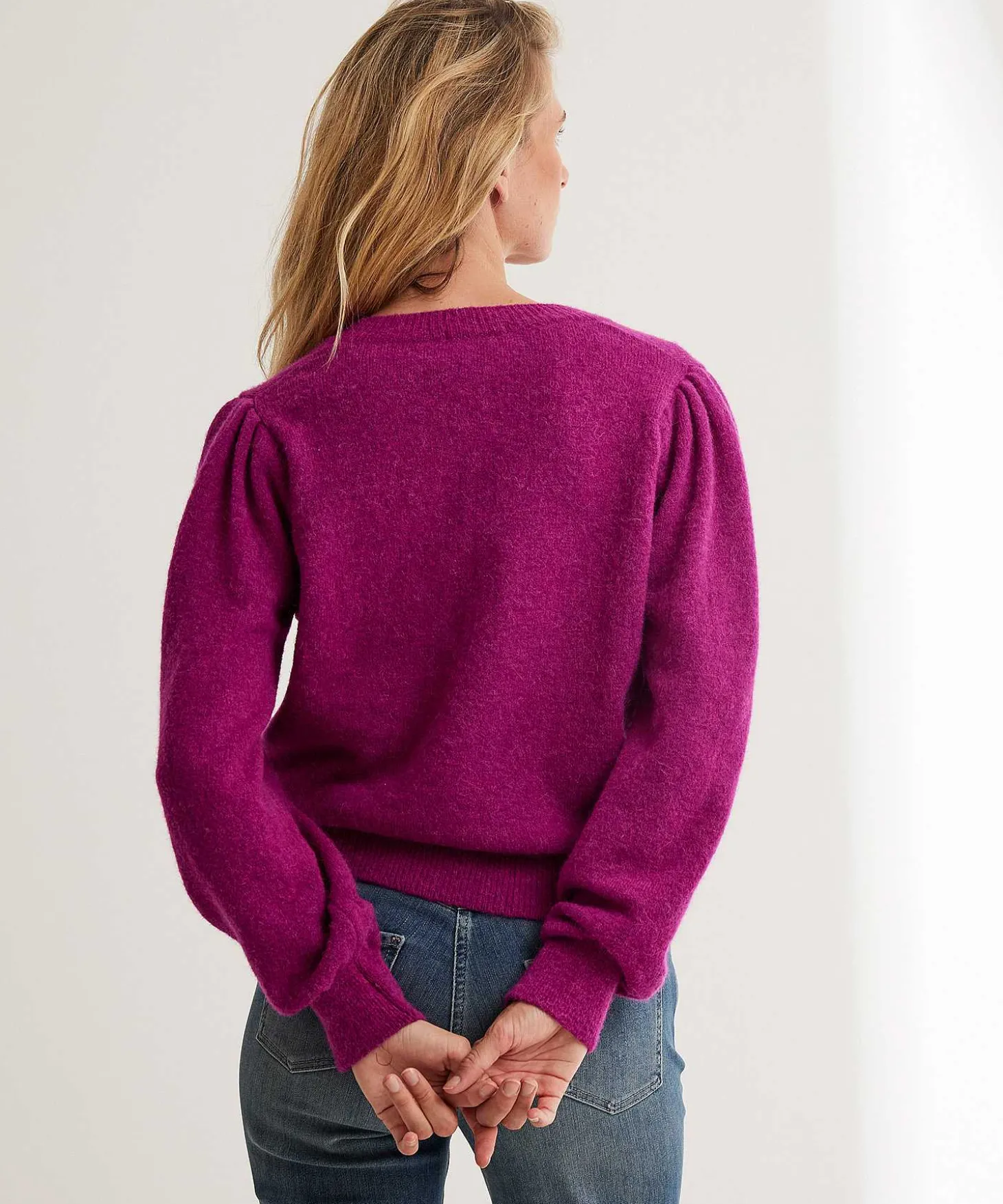 Cardigan Giulia E Tu Con Botones De Corazon Y Mangas Abullonadas