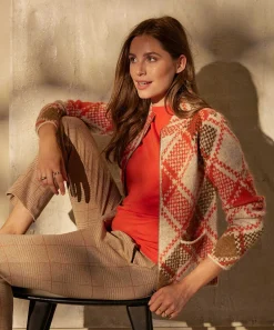 Cardigan Giulia E Tu Mezcla De Lana Fancy Argyle