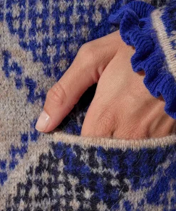 Cardigan Giulia E Tu Mezcla De Lana Fancy Argyle