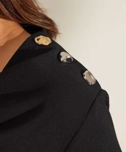 Caroline Biss Blusa Botones Cuello Cascada