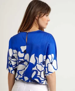 Caroline Biss Blusa Sedosa Flor