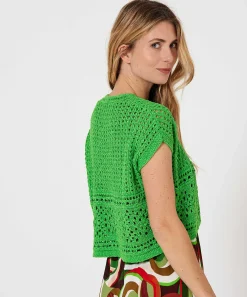 Caroline Biss Cardigan Corto Con Cuentas Caladas