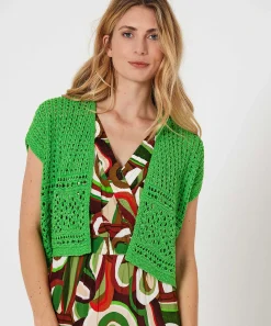 Caroline Biss Cardigan Corto Con Cuentas Caladas