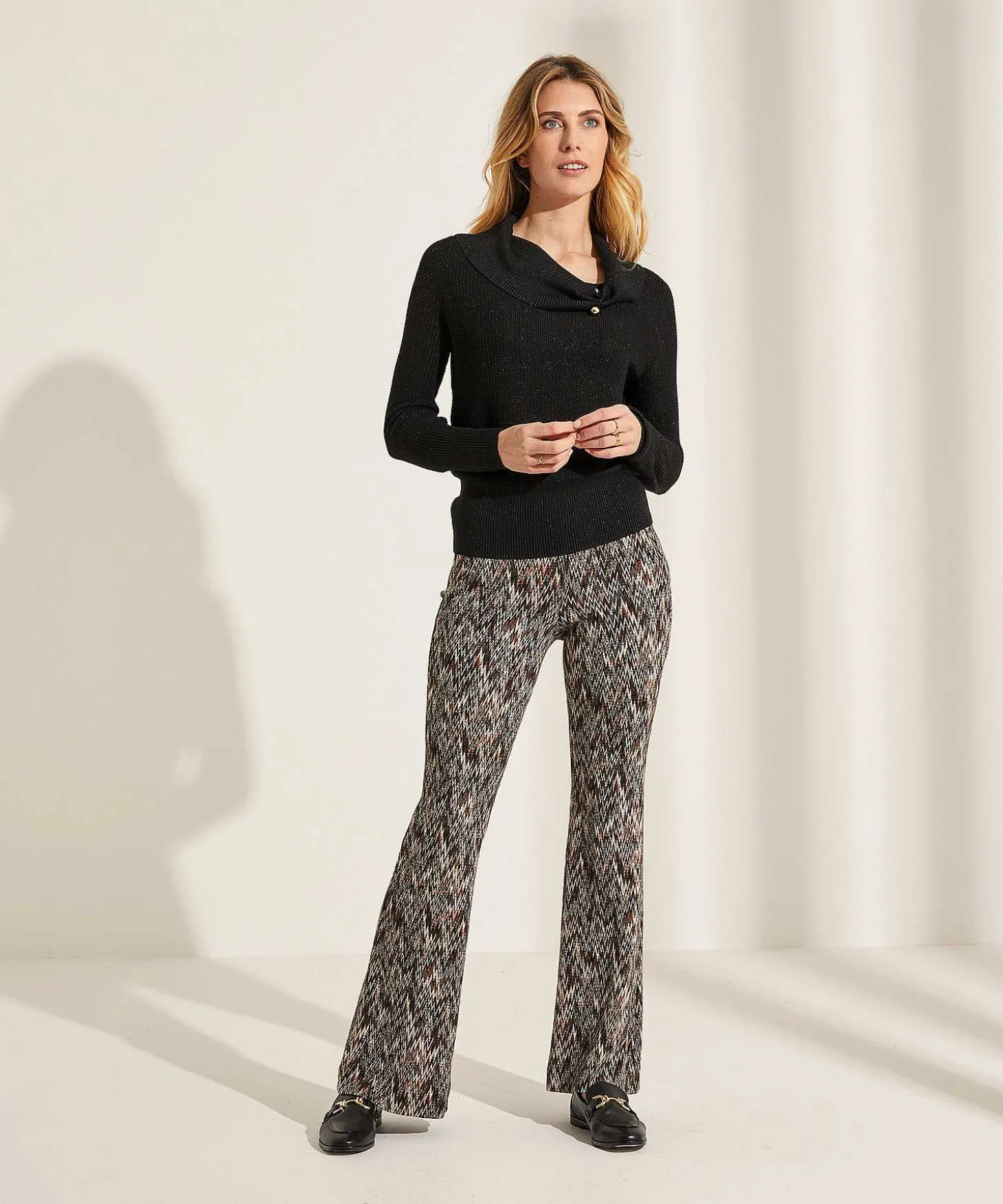 Caroline Biss Jersey Cuello Ancho Lurex