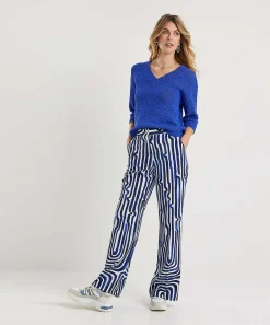Caroline Biss Pantalones Palazzo Rayas Fantasia