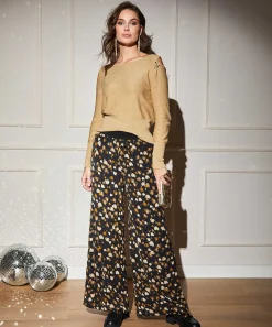 Caroline Biss Pantalones Anchos Corazones Lurex