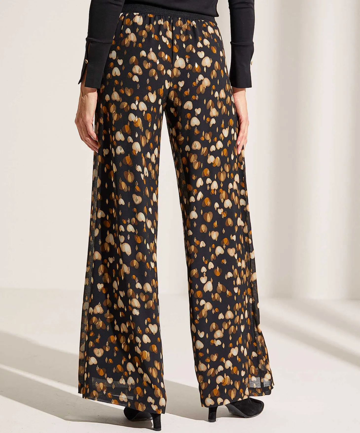 Caroline Biss Pantalones Anchos Corazones Lurex