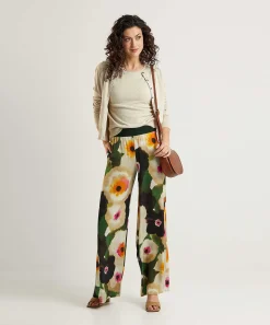 Caroline Biss Pantalones Palazzo Sedosos Flor Elegante