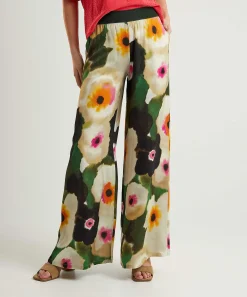 Caroline Biss Pantalones Palazzo Sedosos Flor Elegante