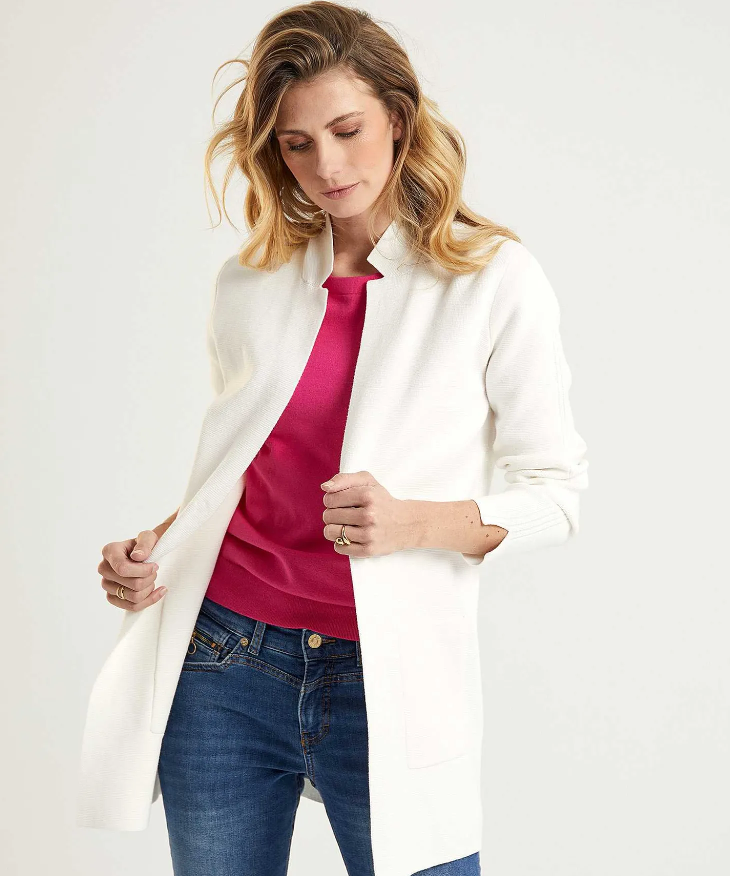 Chaleco Tipo Blazer * De Longitud Media Puntaknit