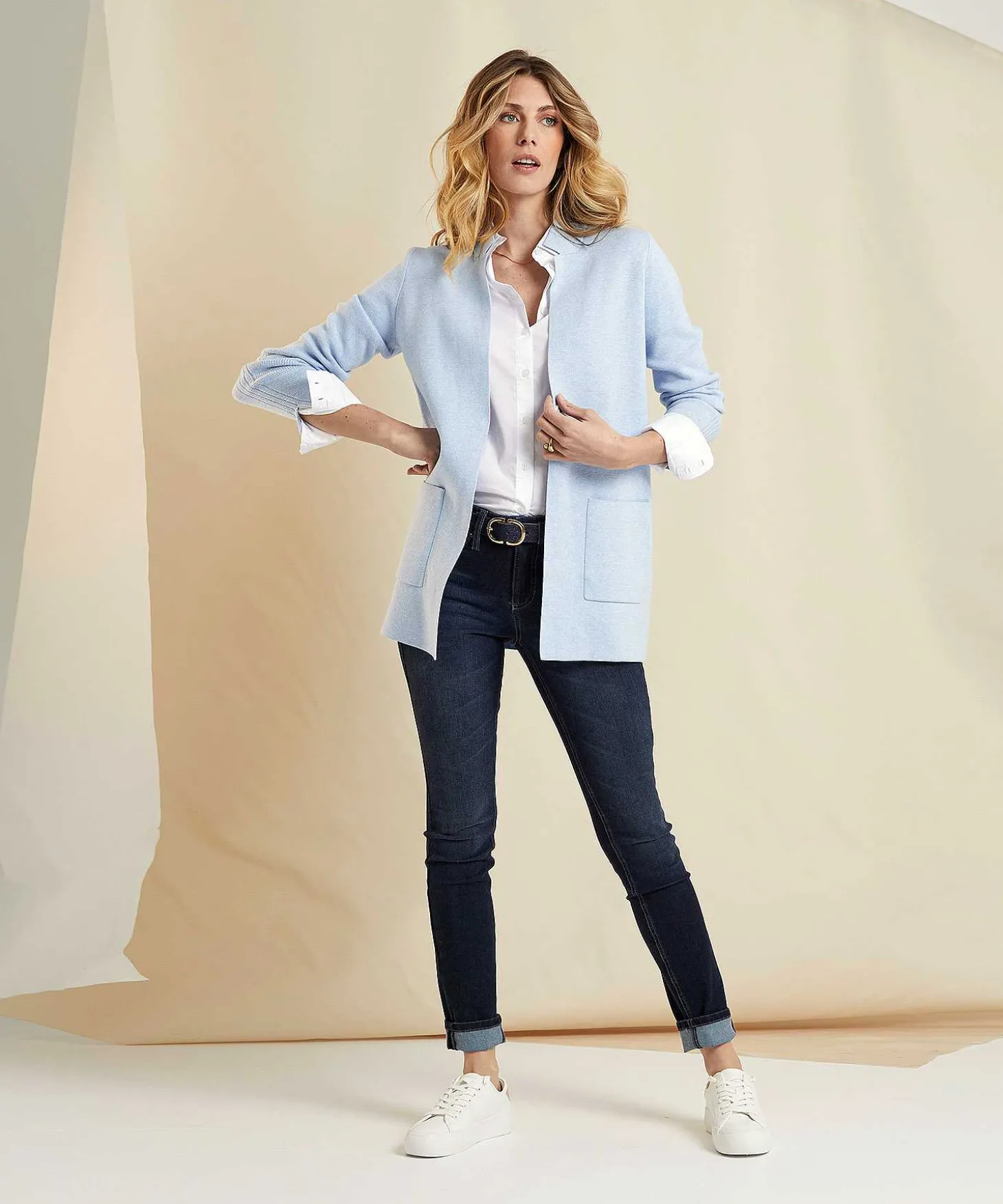 Chaleco Tipo Blazer * De Longitud Media Puntaknit