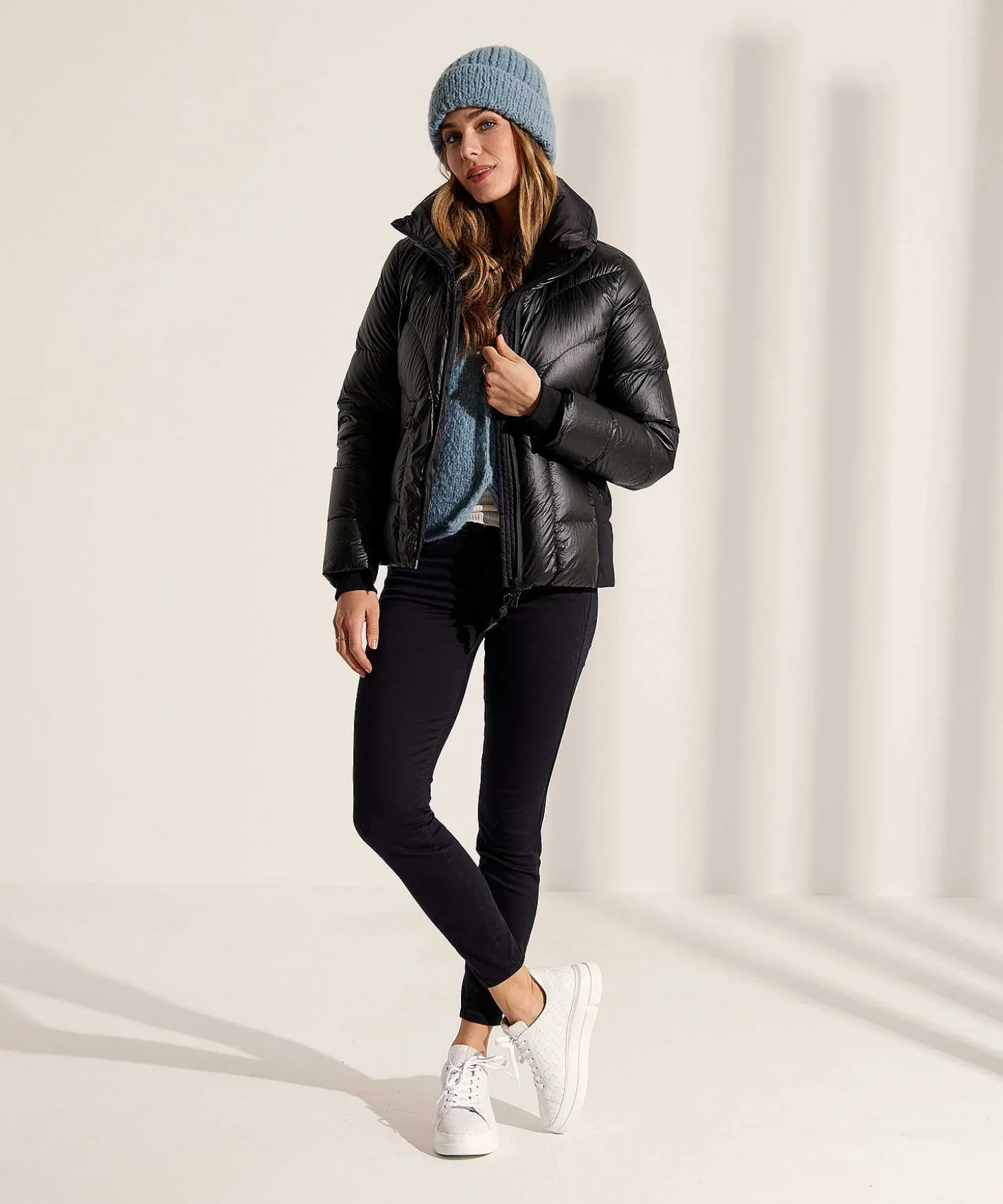 Chaqueta De Plumon Corta Creenstone Con Aspecto De Piel Revestida