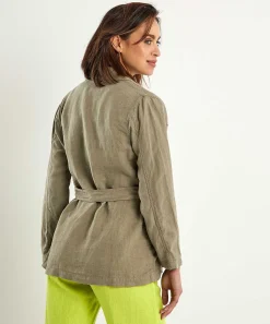 Chaqueta Estilo Camisa Safari De Lino Giulia E Tu