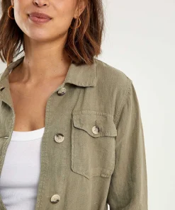 Chaqueta Estilo Camisa Safari De Lino Giulia E Tu