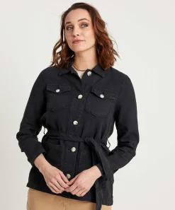 Chaqueta Estilo Camisa Safari De Lino Giulia E Tu