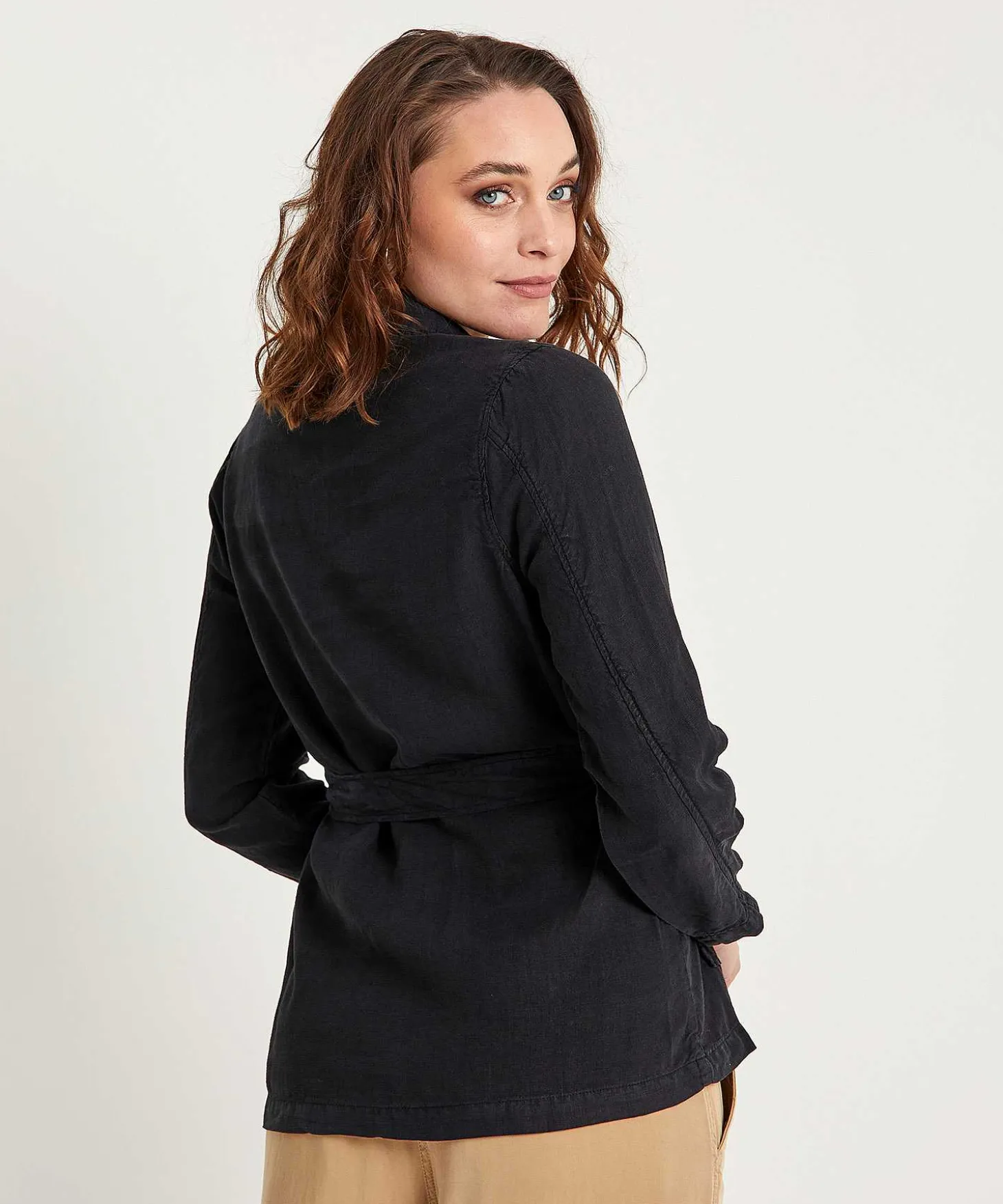 Chaqueta Estilo Camisa Safari De Lino Giulia E Tu