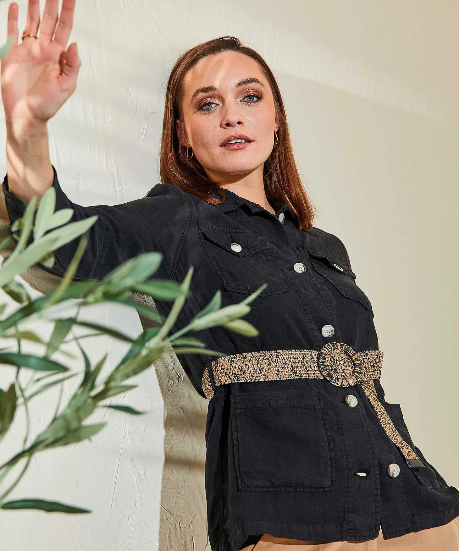 Chaqueta Estilo Camisa Safari De Lino Giulia E Tu