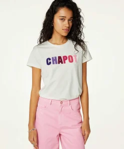 Fabienne Chapot Camiseta Rizo Letras Aplicadas