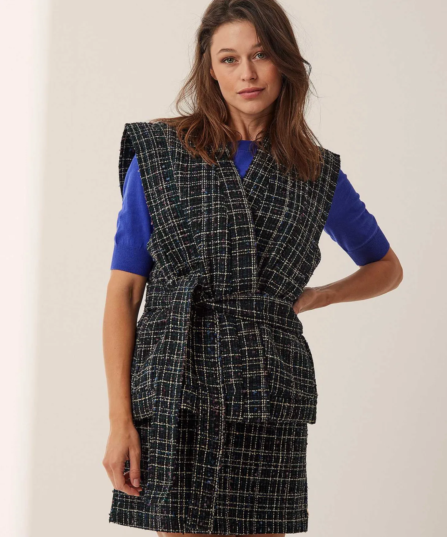 Fabienne Chapot Chaleco De Tweed De Lurex Lionel