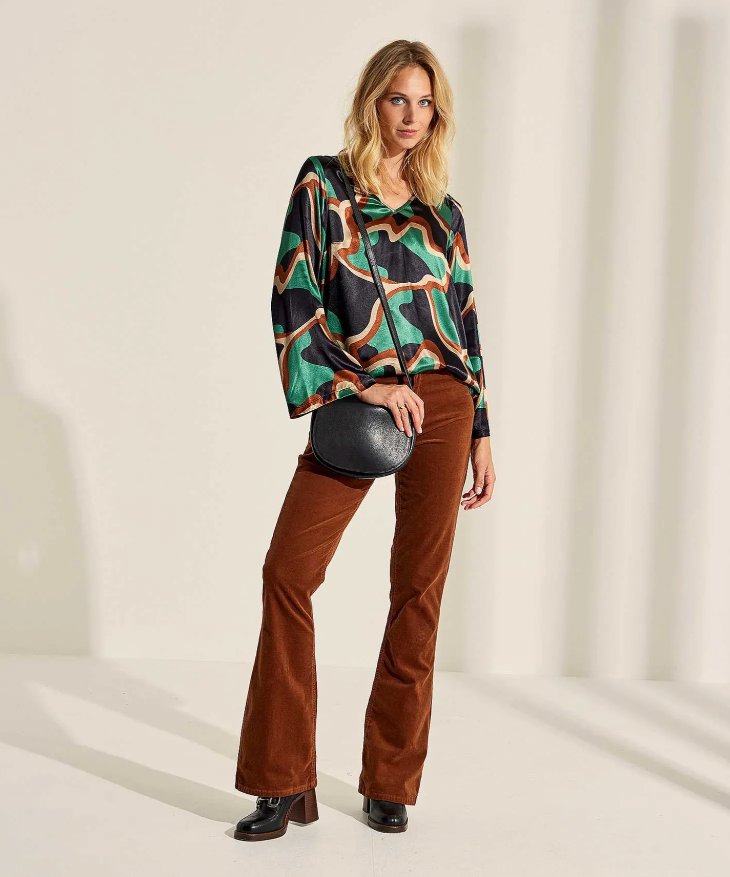 Fabienne Chapot Pantalon Acampanado Pana Eva