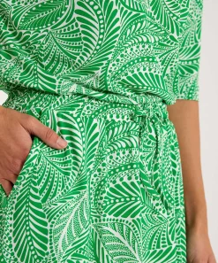 Falda Kyra Estampado De Hojas Verda