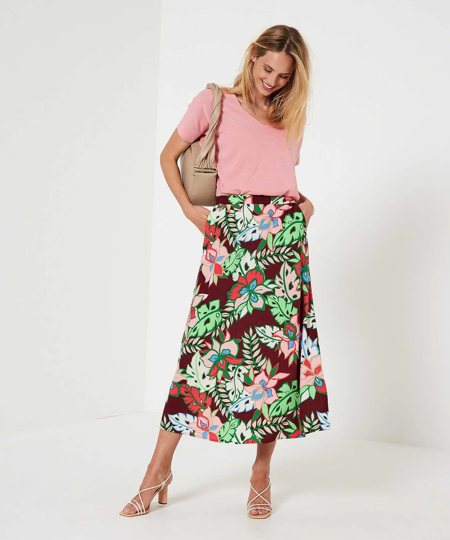 Falda Kyra Gorrion Flor Tropical