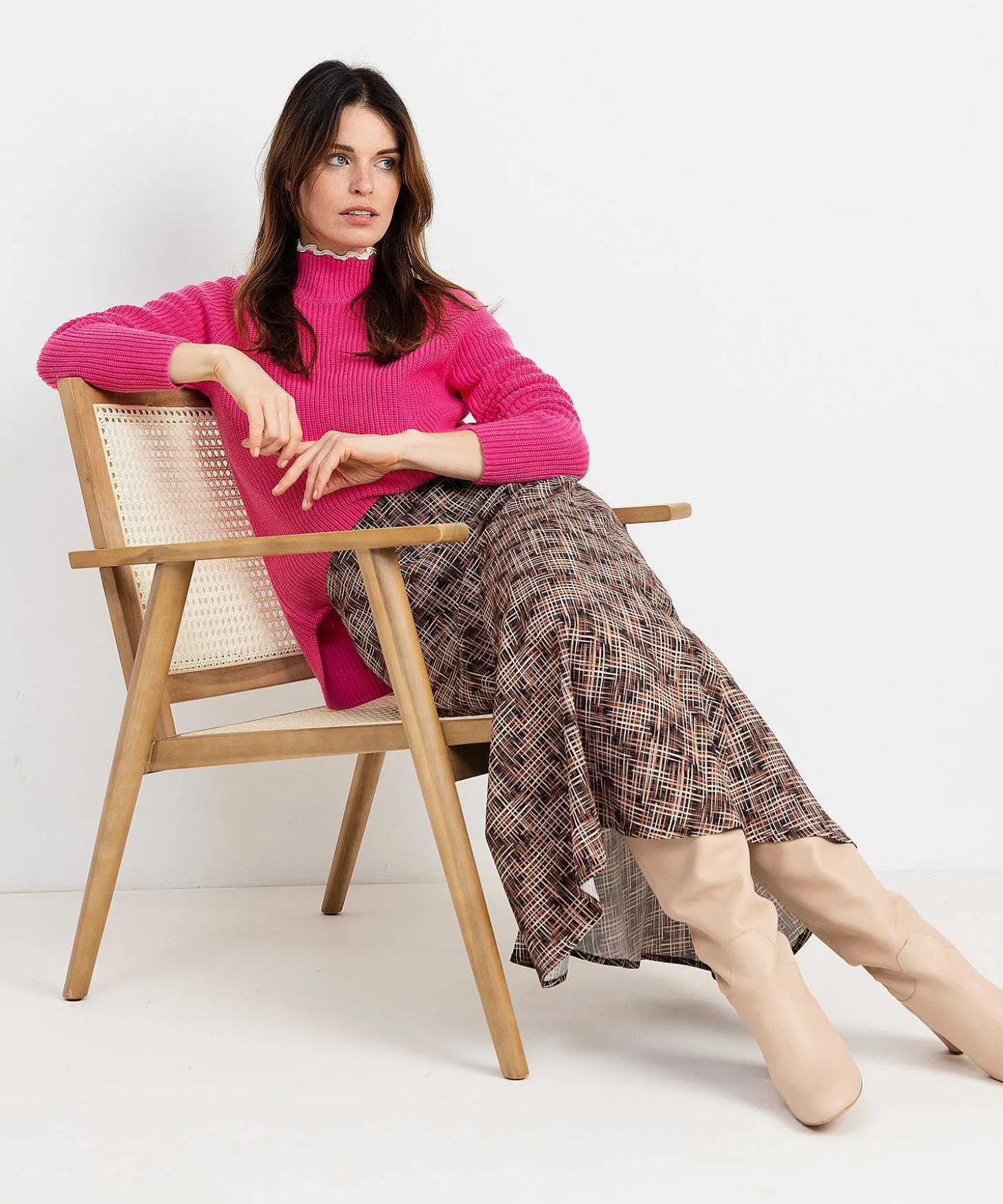 Falda Larga Kyra Con Estampado Grafico Sita