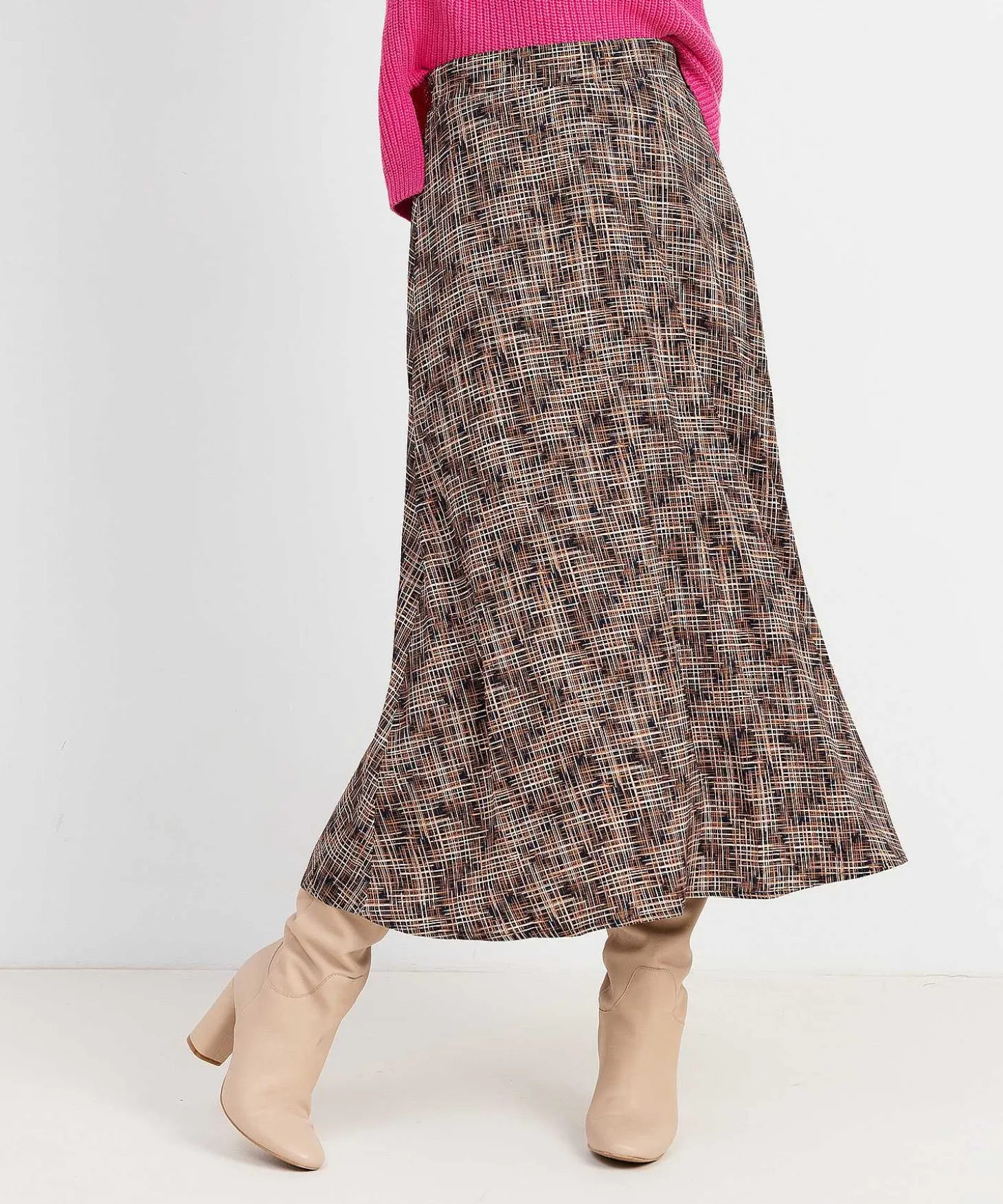 Falda Larga Kyra Con Estampado Grafico Sita