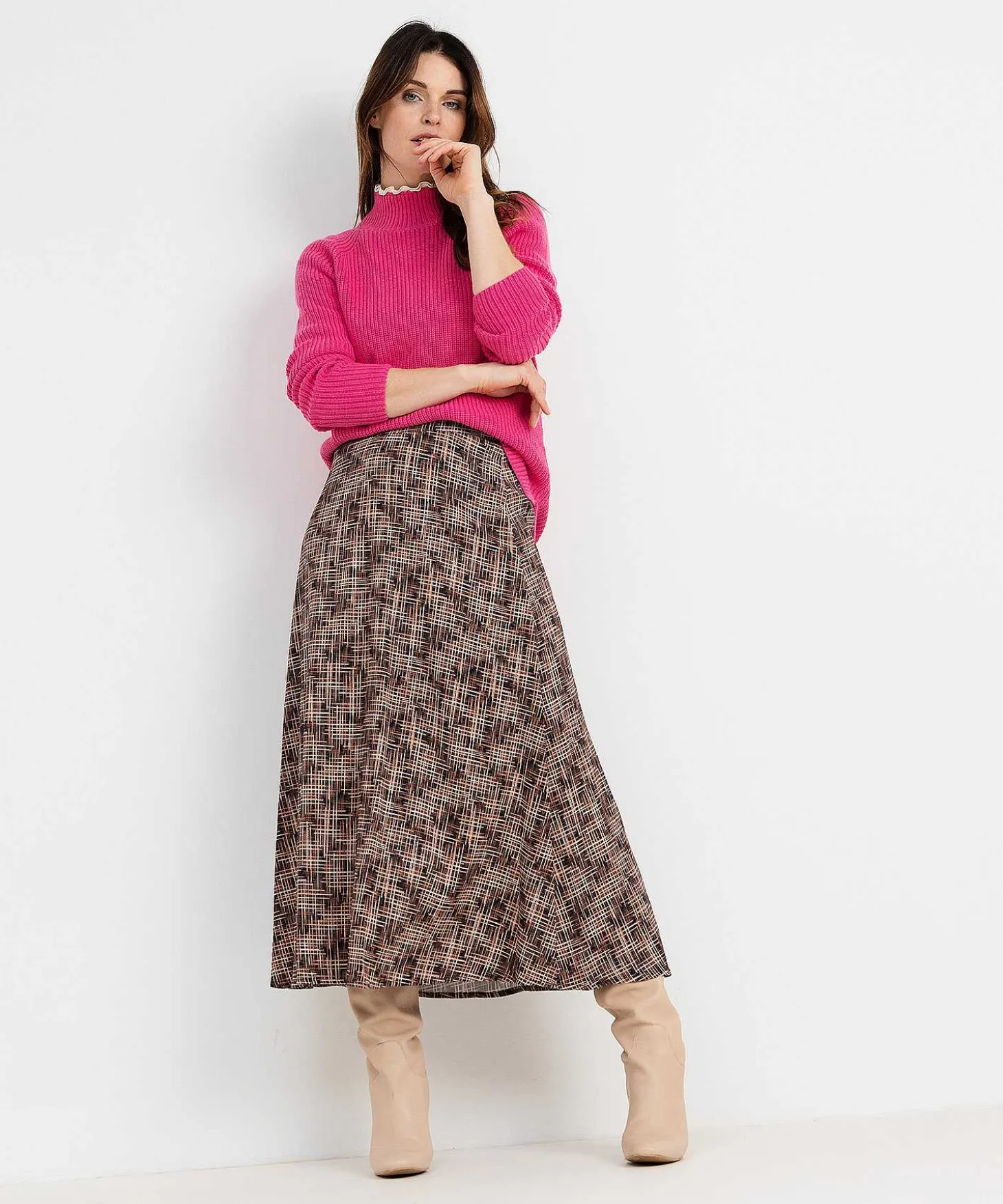 Falda Larga Kyra Con Estampado Grafico Sita
