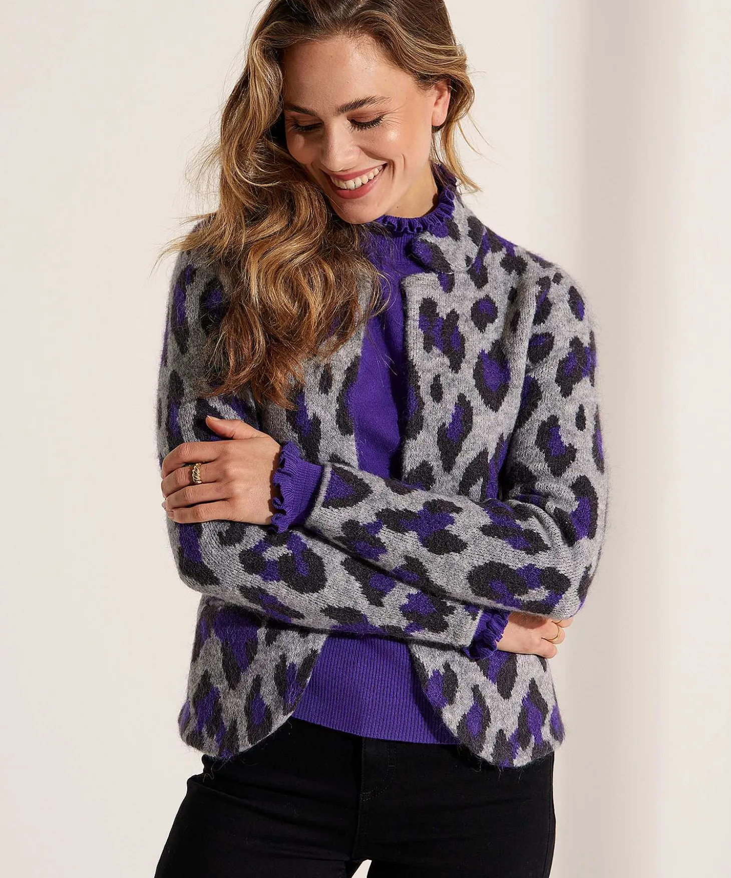 Giulia E Tu Blazer Chaleco Jacquard Animal