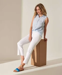 Giulia E Tu Blusa Sin Mangas Lino Rayas