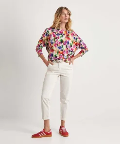 Giulia E Tu Camisa Slinky Flor Descolorida