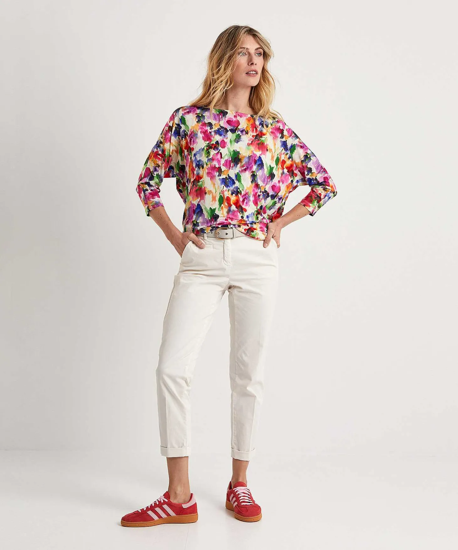 Giulia E Tu Camisa Slinky Flor Descolorida