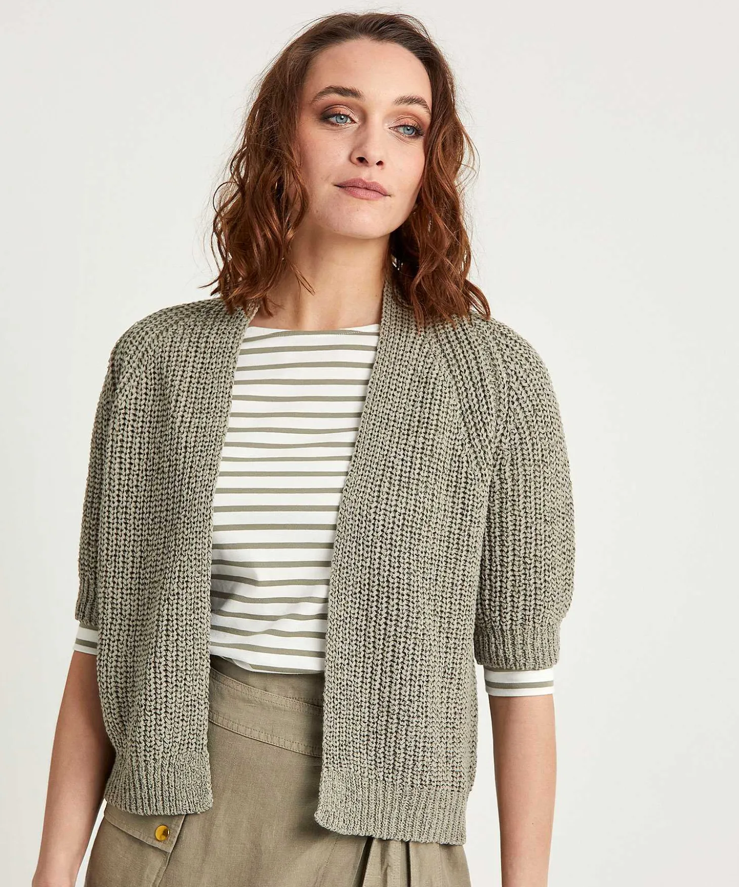 Giulia E Tu Cardigan De Hilo De Cinta Manga Corta