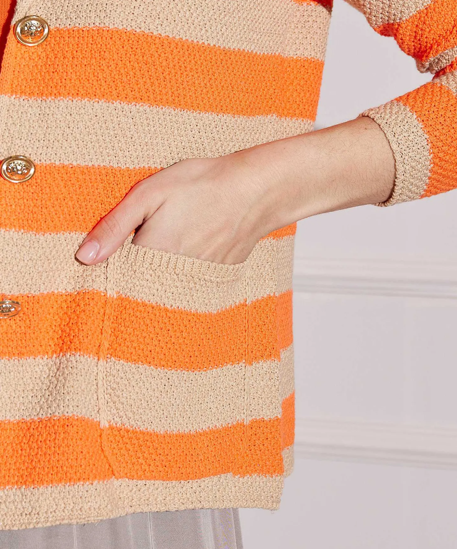 Giulia E Tu Relief Blazer Chaleco Rayas