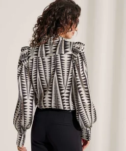Jane Lushka Blusa Sedosa Con Estampado Grafico Kim