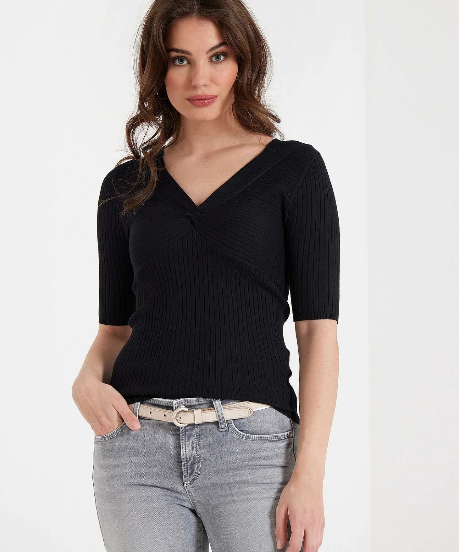 Jersey Ajustado Con Cuello De Pico Emotions