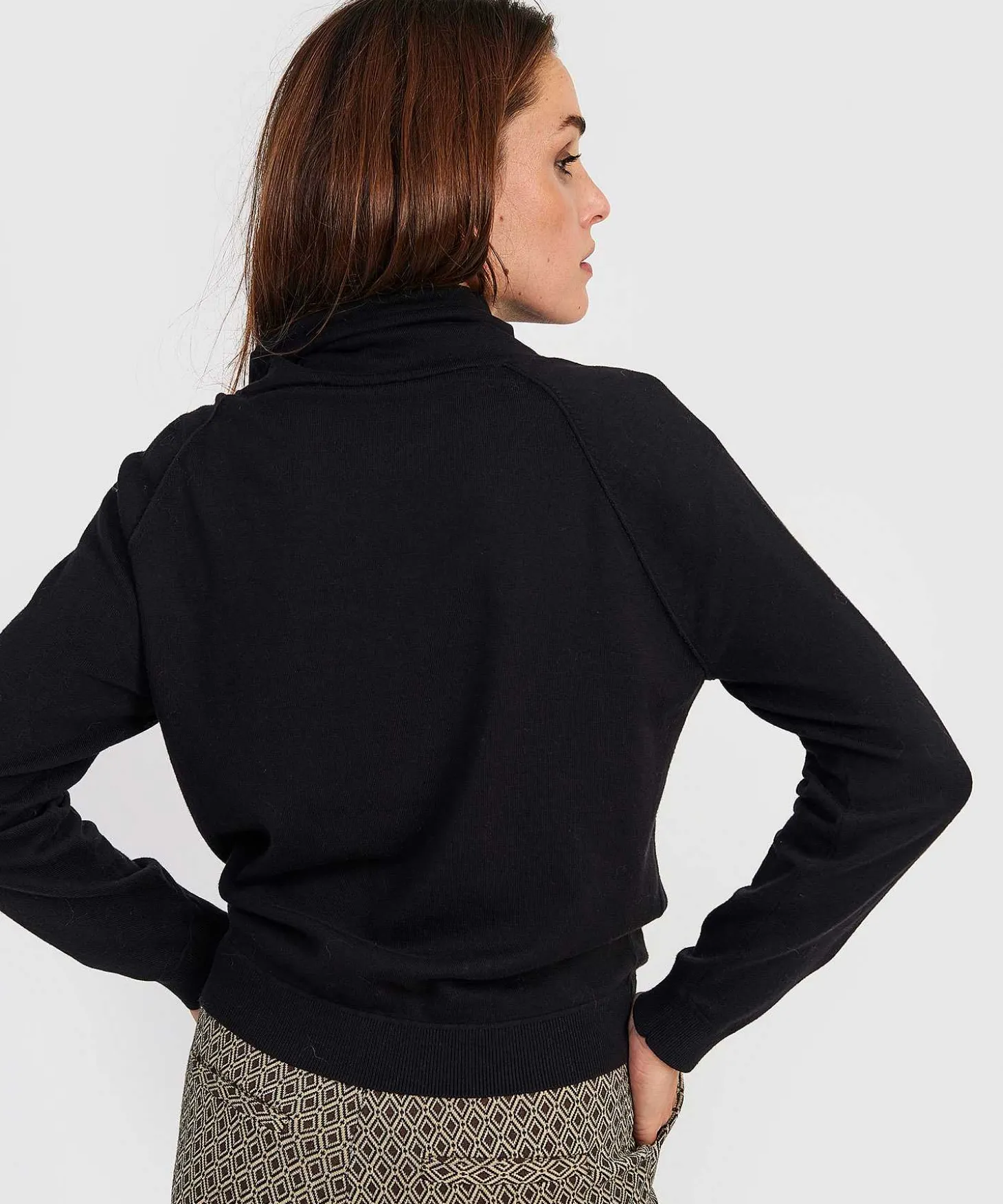 Jersey De Cuello Alto Con Cordon De *