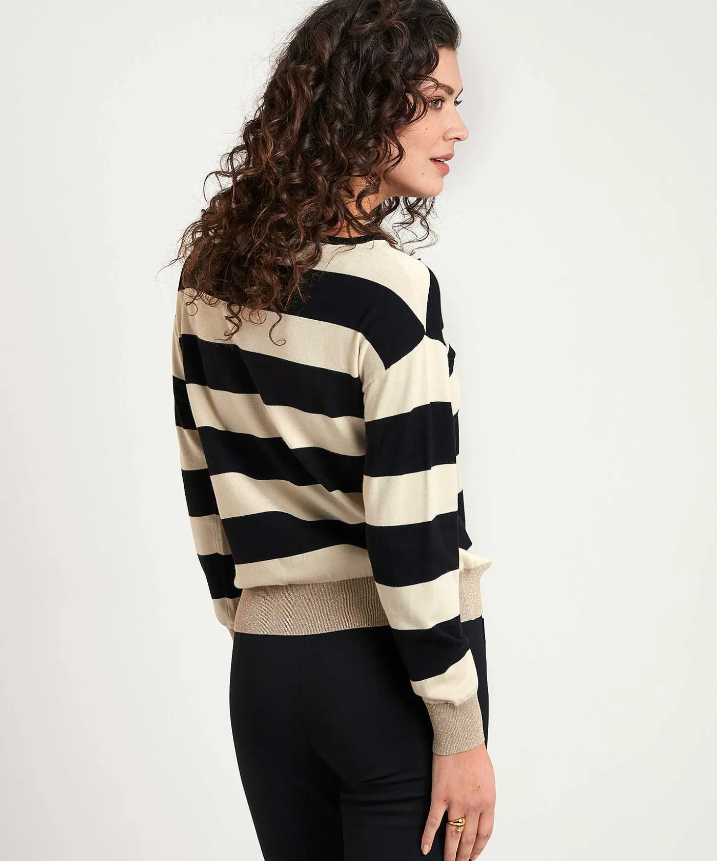Jersey De Rayas Con Cuello De Lurex Giulia E Tu