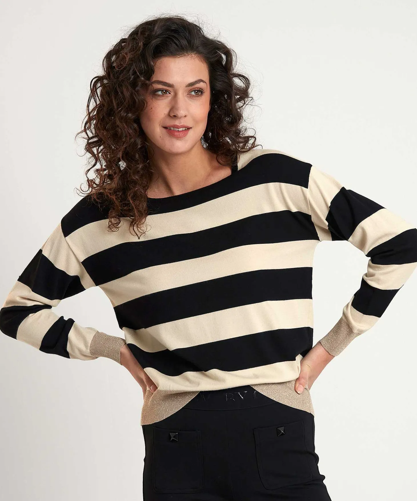 Jersey De Rayas Con Cuello De Lurex Giulia E Tu