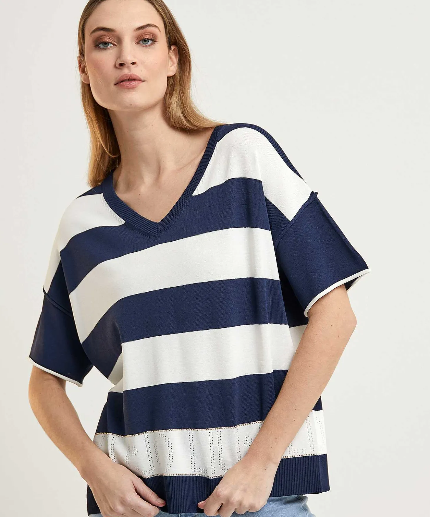 Jersey De Rayas Con Tachuelas De Liu Jo
