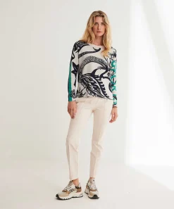 Jersey Deportivo De Jacquard Con Ribete Y Estampado Floral De Marc Cain