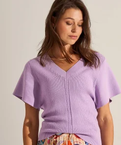 Jersey Giulia E Tu Pointelle Con Cuello En V