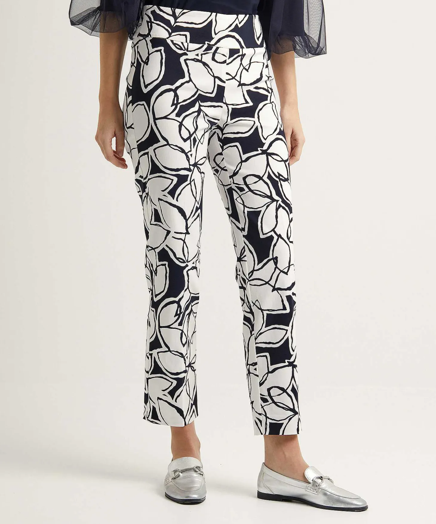 Joseph Ribkoff Pantalones De Viscosa Pesada Con Estampado De Hojas