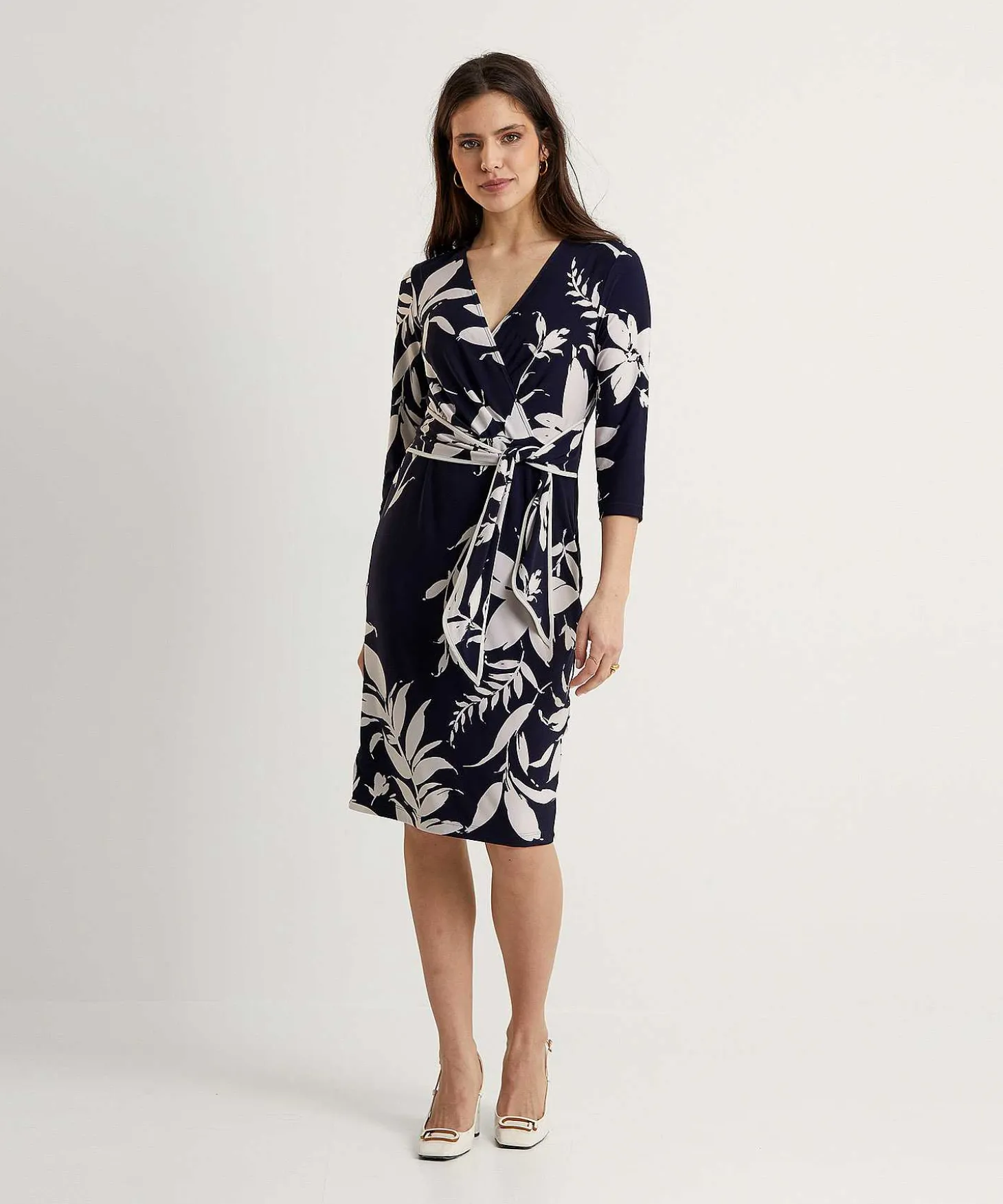 Joseph Ribkoff Vestido Cruzado Flor