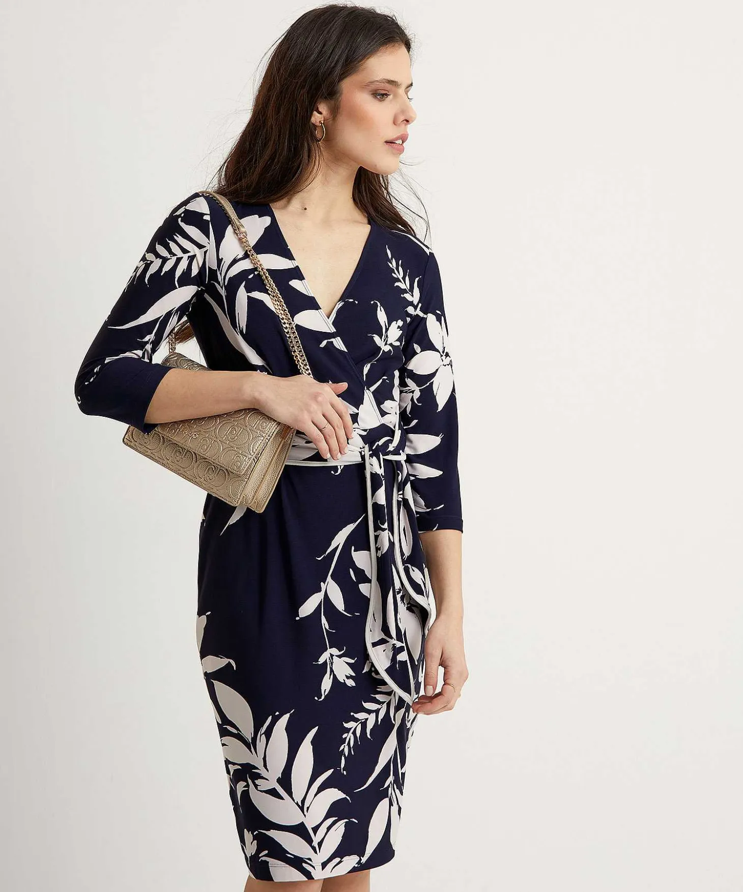 Joseph Ribkoff Vestido Cruzado Flor