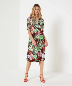 Kyra Vestido De Botones Flor Tropical Marena